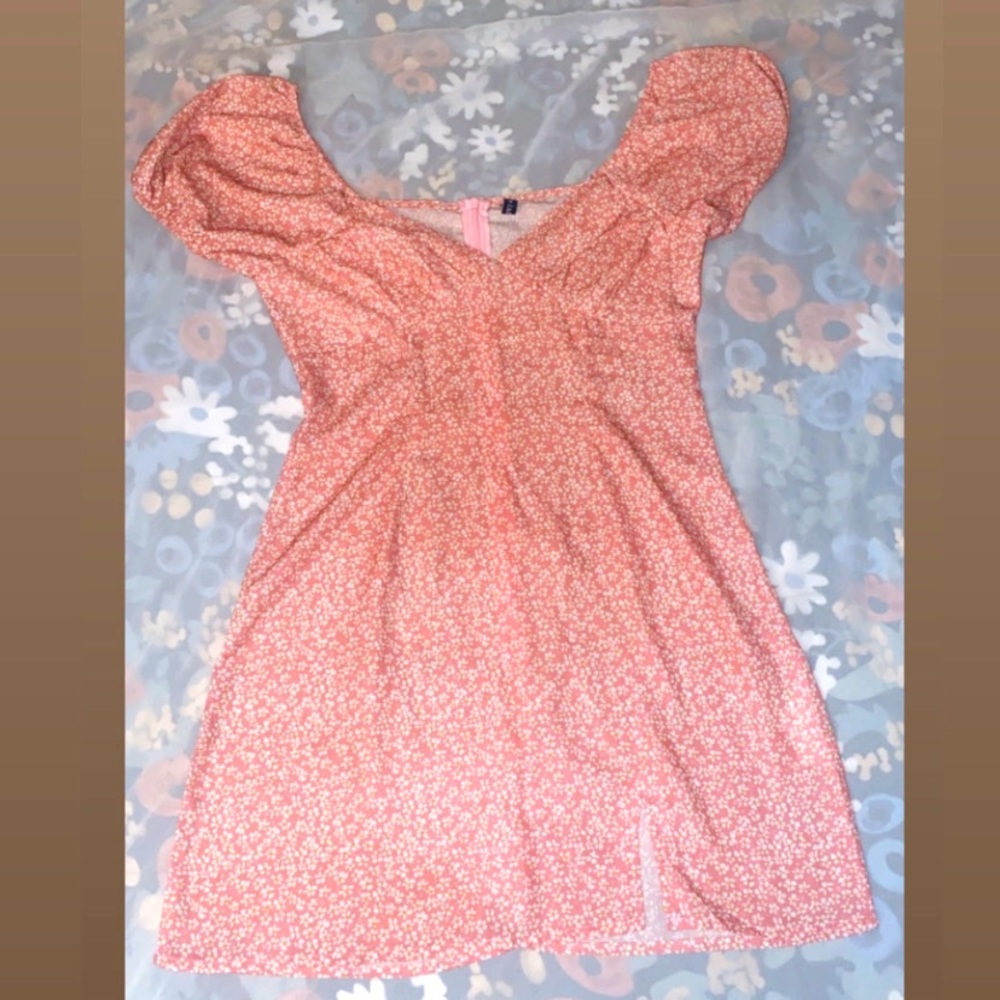 Size medium pink floral mini dress